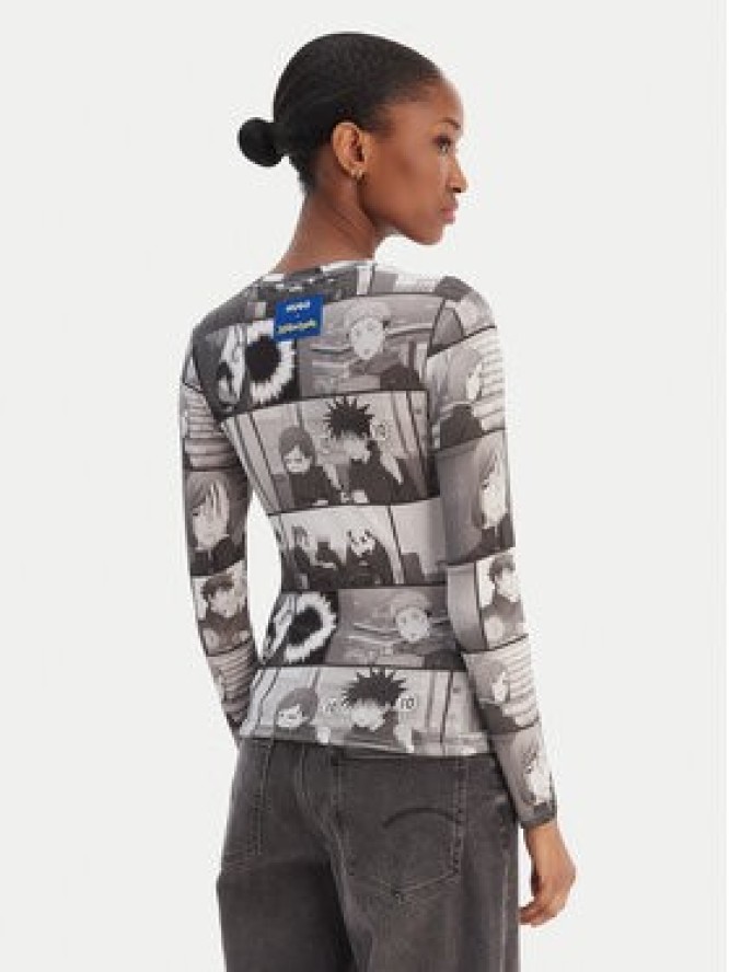 HUGO Bluzka Diraluna 50555473 Szary Regular Fit