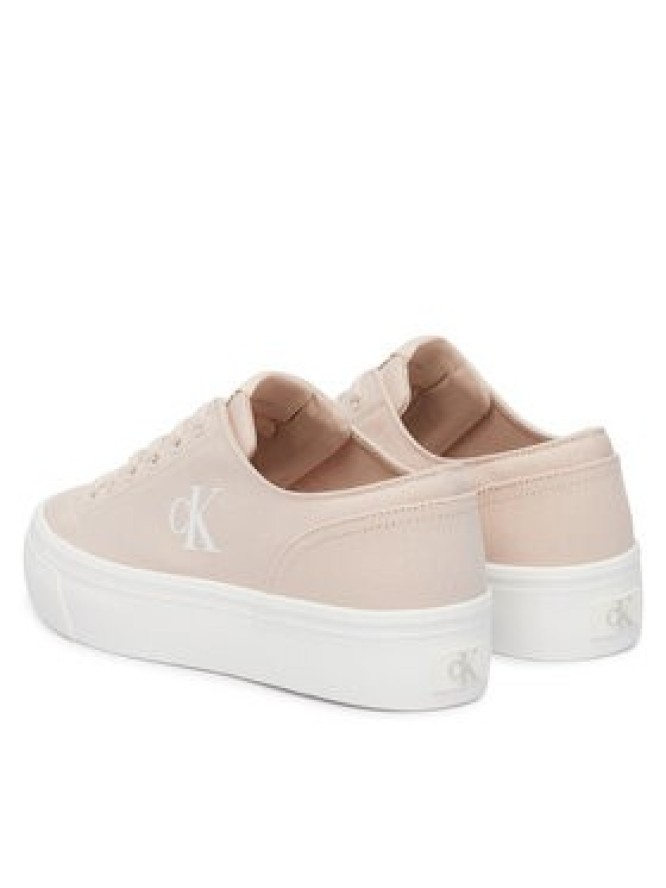 Calvin Klein Jeans Sneakersy Vulc Flatform Low Canvas Mg YW0YW01763 Różowy