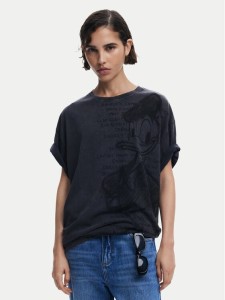 Desigual T-Shirt Donald 25SWTKAH Szary Loose Fit