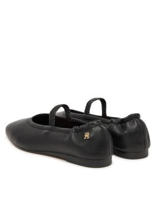 Tommy Hilfiger Baleriny Soft Leather Ellastic Ballerina FW0FW09245 Czarny