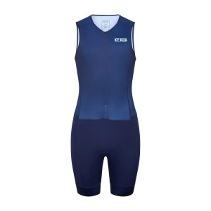 Damski kombinezon triathlonowy Essential bez rękawów – granatowy