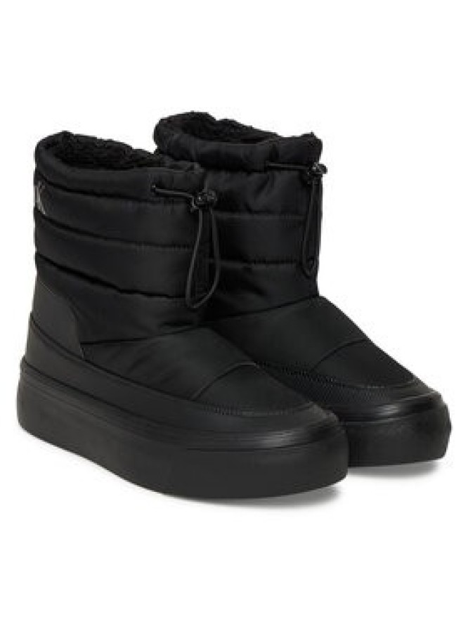 Calvin Klein Sneakersy Vulc Flatf Snowboot Nylon Mix Mg YW0YW01977 Czarny