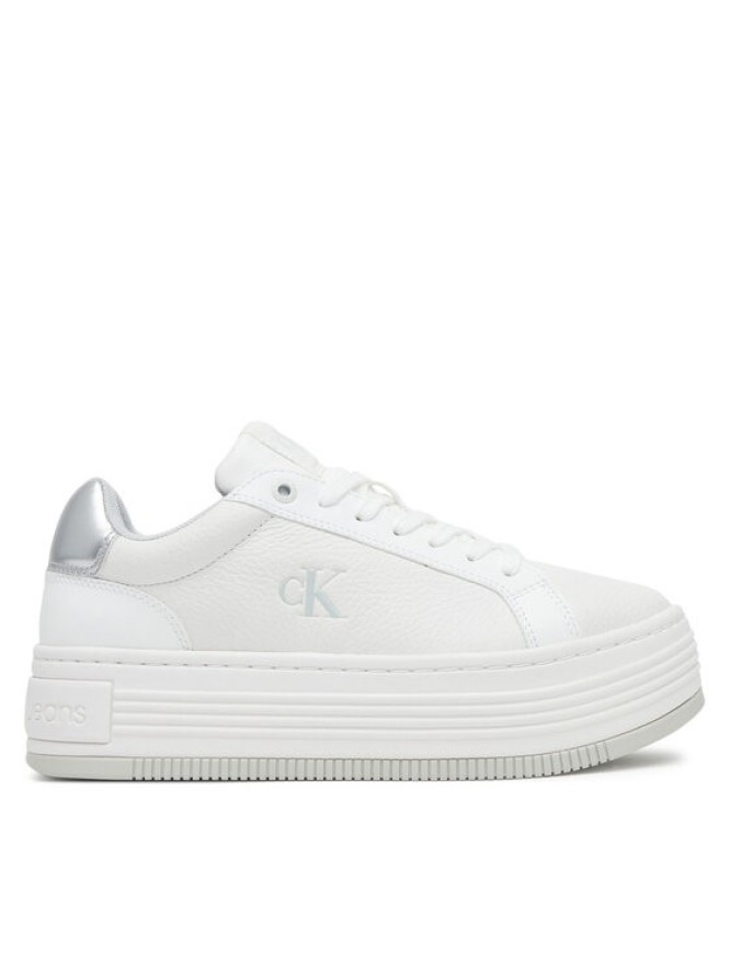 Calvin Klein Jeans Sneakersy Bold Flatf Low Lace Mg YW0YW01766 Biały