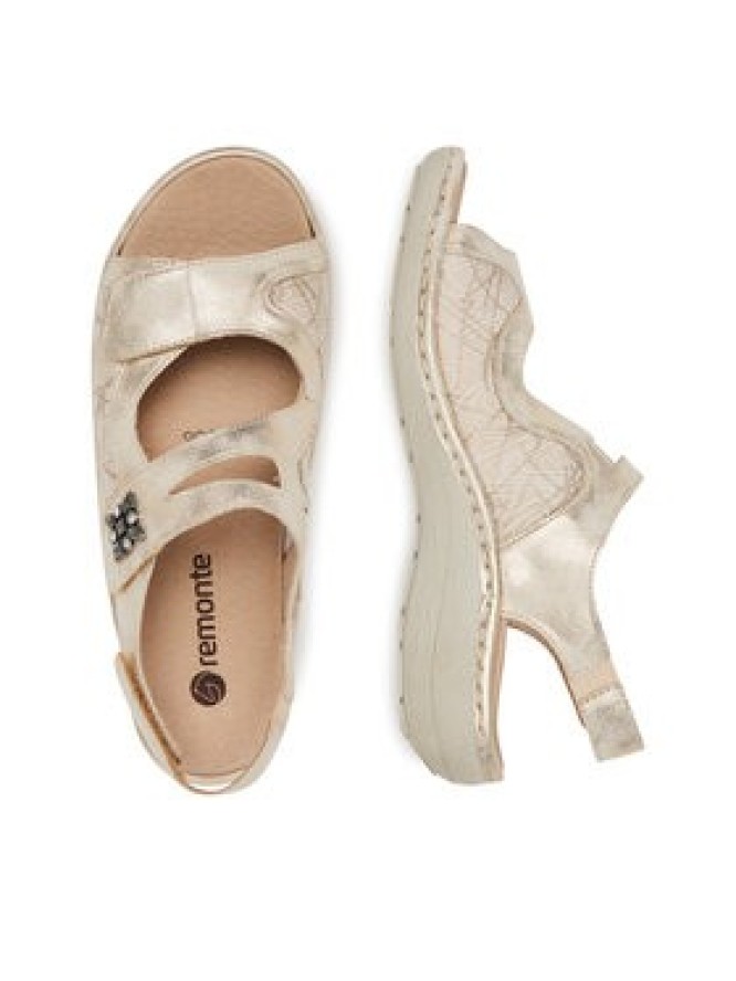 Remonte Sandały D7647-94 Złoty