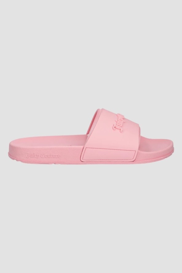 JUICY COUTURE Jasno-różowe klapki damskie Embossed Slider, Rozmiar 39