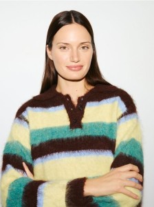 Sweter z kołnierzykiem - wielobarwny