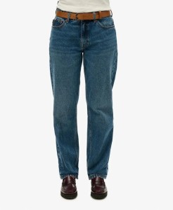superdry Spodnie Mid Rise Straight Leg z bawełny organicznej – Fulton Vintage