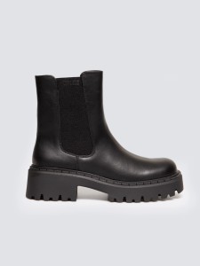 Botki damskie ze skóry ekologicznej czarne OO274167 906