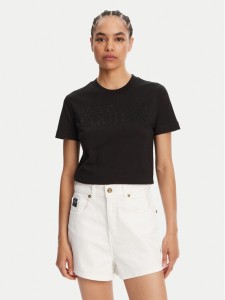 Versace Jeans Couture T-Shirt 78HAHS04 Czarny Regular Fit