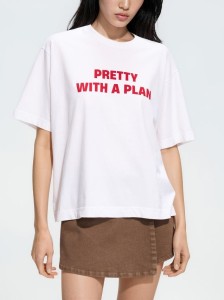 Bawełniany t-shirt z nadrukiem - biały