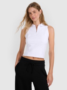 4F Top tenisowy z rozpięciem damski - biały M