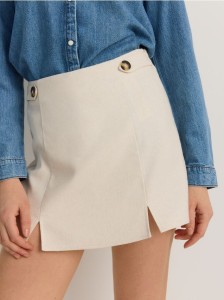 Spódnico-szorty z wiskozą - beżowy