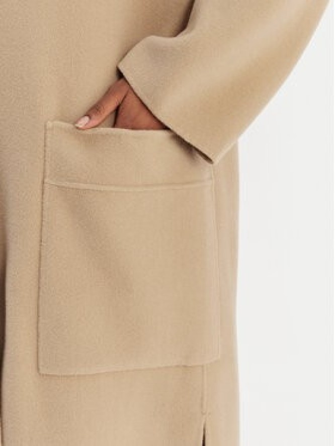 Weekend Max Mara Płaszcz wełniany Galosce 2615011021 Beżowy Relaxed Fit