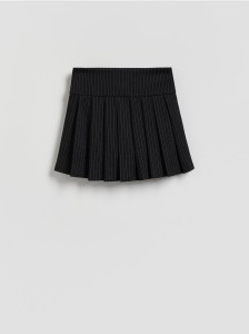 Plisowane spódnico-szorty z wiskozą - ciemnoszary