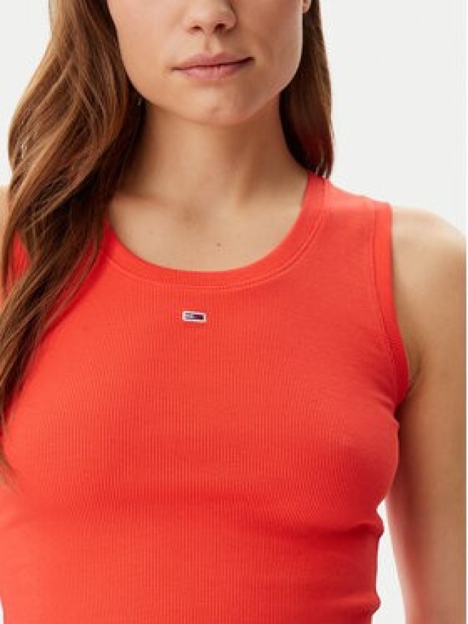 Tommy Jeans Top Essential DW0DW20673 Pomarańczowy Slim Fit