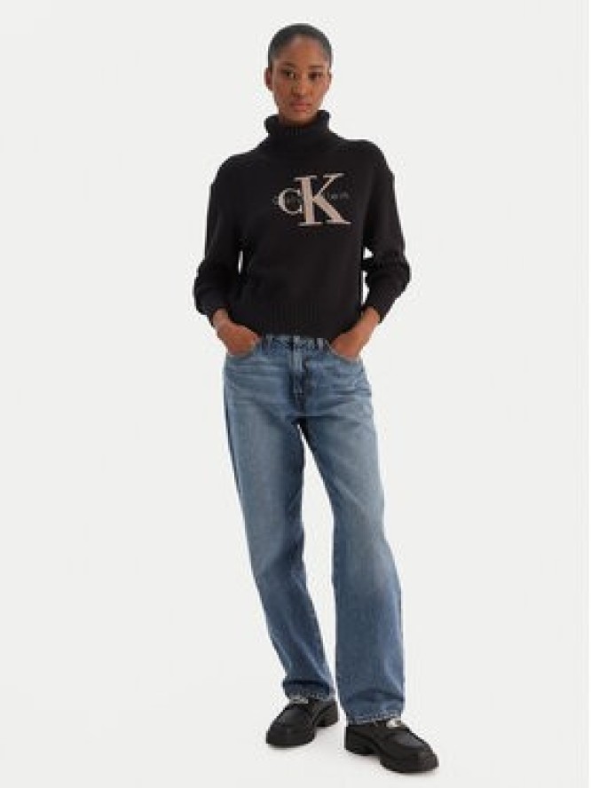 Calvin Klein Jeans Golf Chenille Monologo LV047D354G Czarny Regular Fit