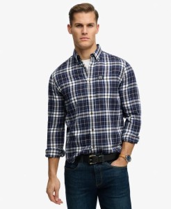 superdry Koszula Lumberjack z długim rękawem, bawełna - Hampton Check Blue