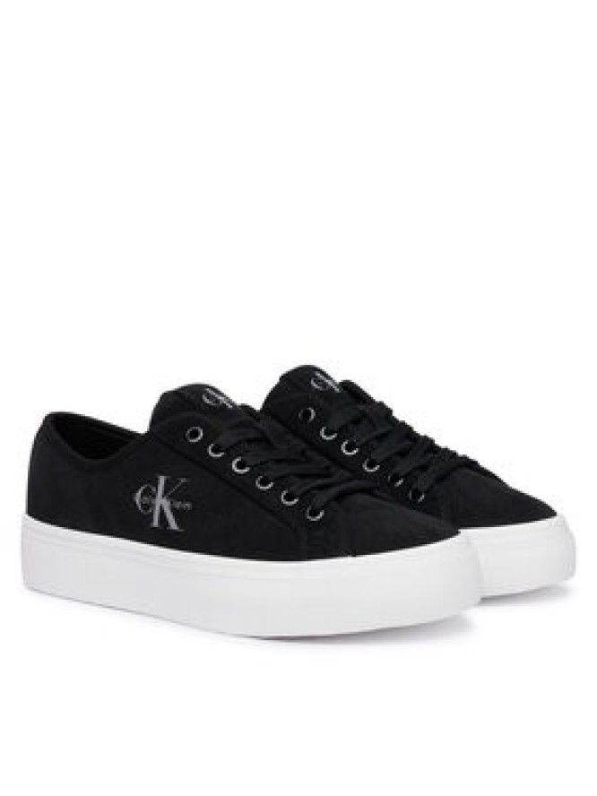 Calvin Klein Sneakersy Vulc Flatf Laceup Suede HW0HW03088 Czarny