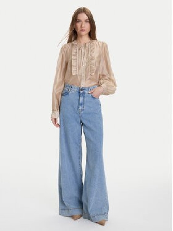 ViCOLO Bluzka TF0256 Beżowy Regular Fit