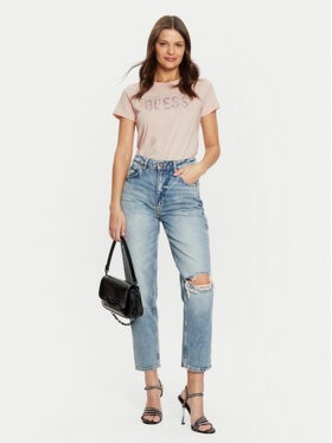 Guess T-Shirt W5RI19 I3Z14 Beżowy Regular Fit