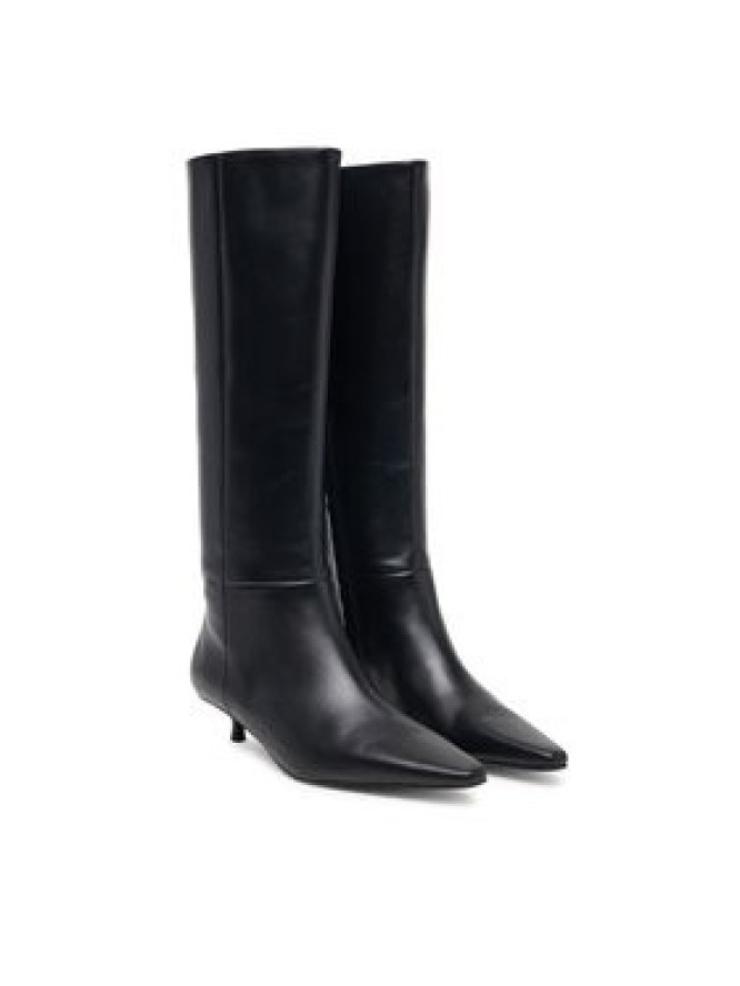 Calvin Klein Kozaki Kitten Heel High Boot Lth HW0HW03167 Czarny