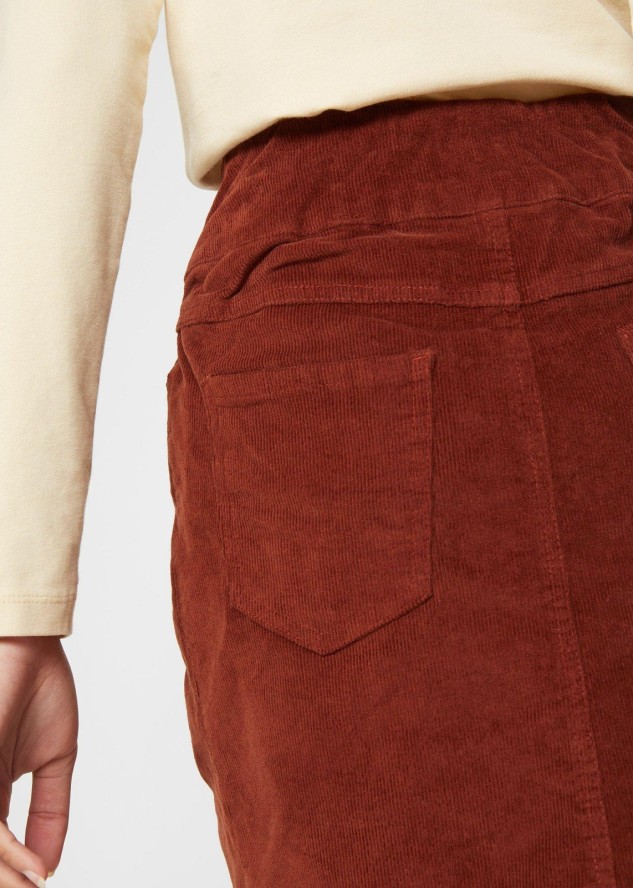 Spódnica sztruksowa z bawełny ze stretchem, z wygodnym paskiem