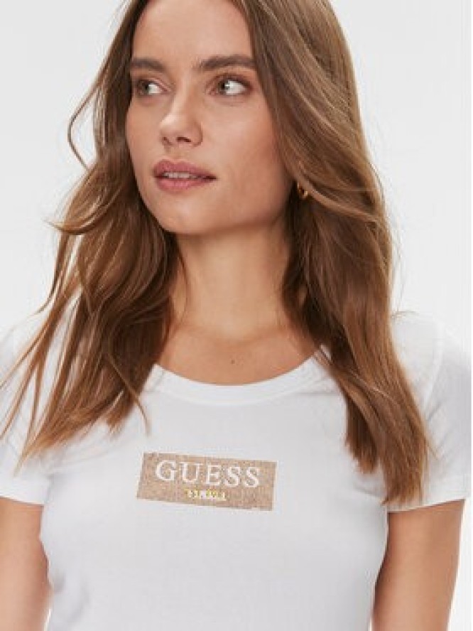 Guess T-Shirt W4RI33 J1314 Biały Slim Fit