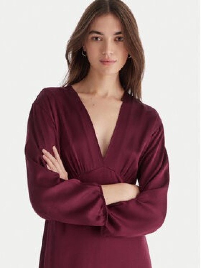 ViCOLO Sukienka koktajlowa TF0250 Bordowy Regular Fit