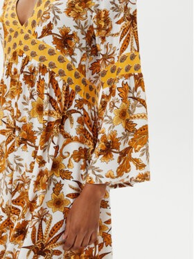 Selmark Sukienka letnia BM298 Żółty Relaxed Fit