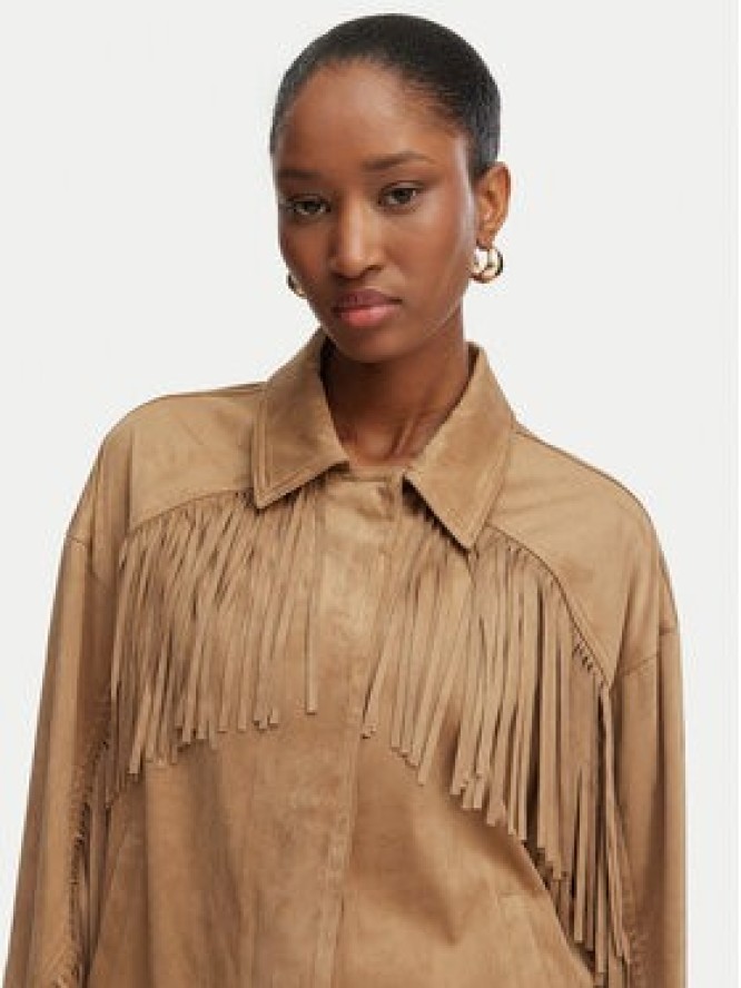 Guess Kurtka z imitacji skóry W6GL45 W2466 Brązowy jasny Regular Fit