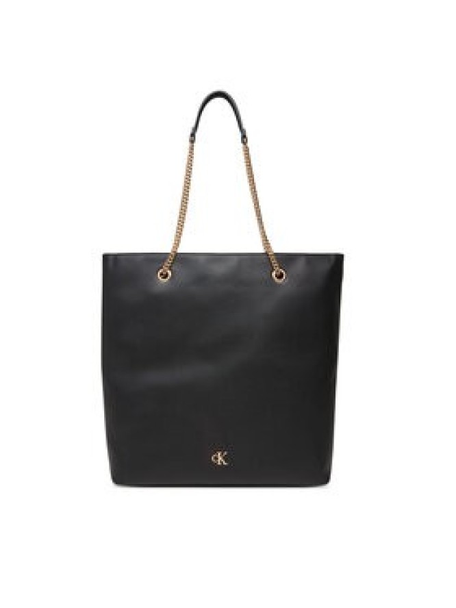 Calvin Klein Torebka Minimal Monogram Chain Tote LV04F3204G Czarny