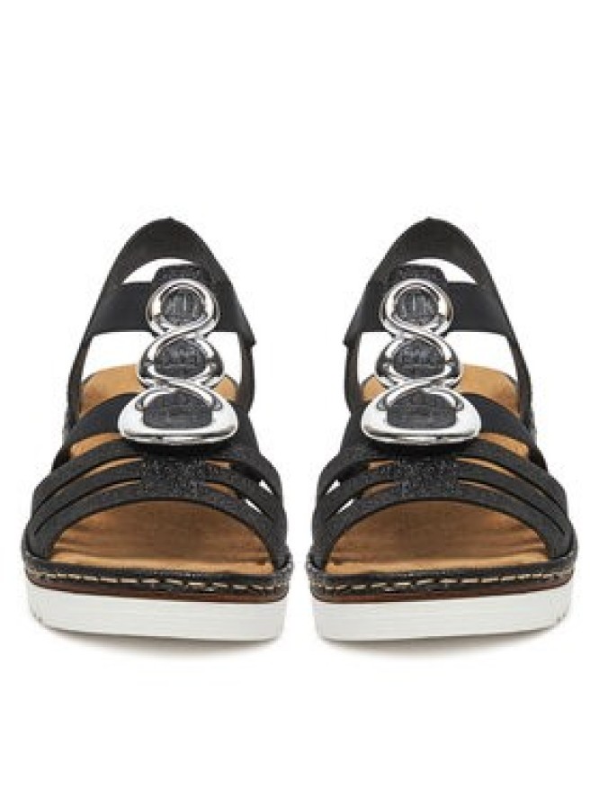 Rieker Sandały 679L4-00 Czarny