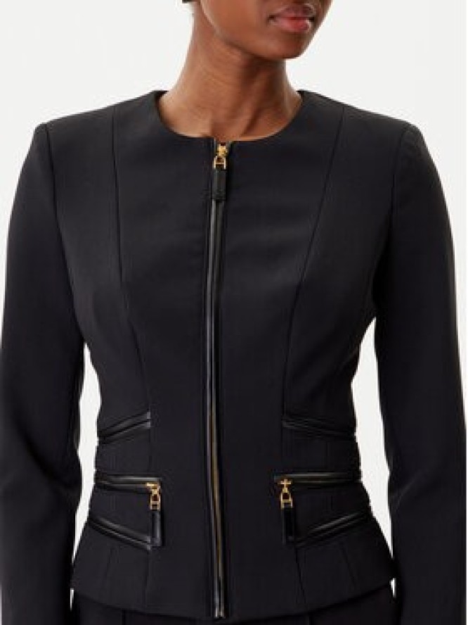 Elisabetta Franchi Marynarka GI-173-56E2-V680 Czarny Regular Fit