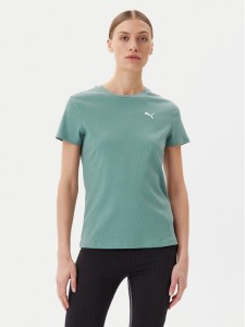 Puma T-Shirt Ess Elevated 685021 Zielony Slim Fit