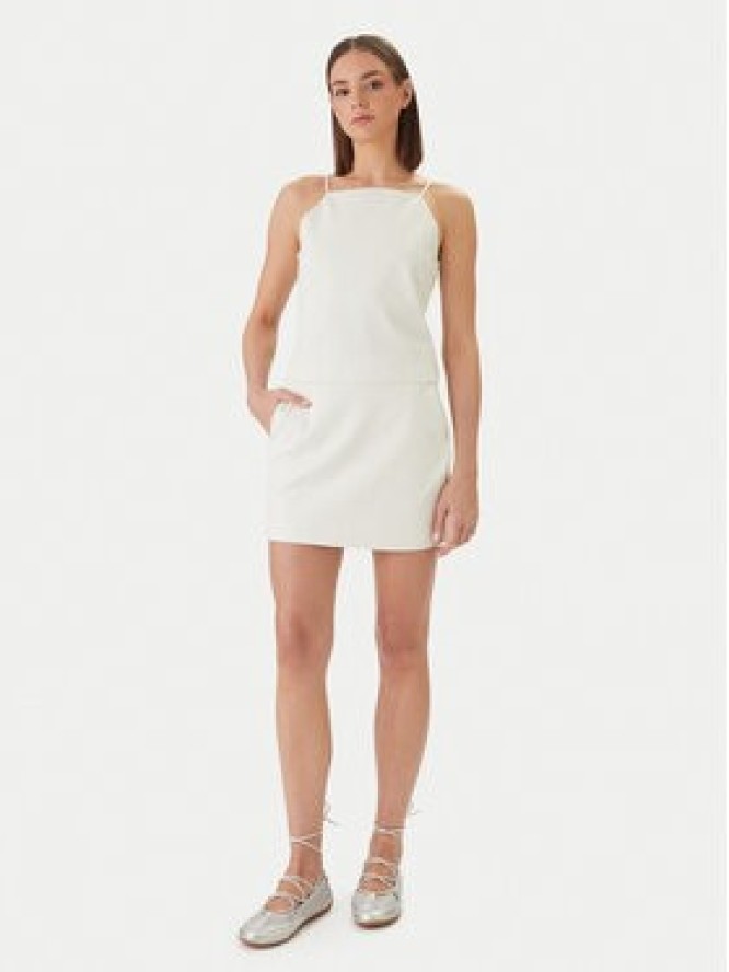 Calvin Klein Jeans Top Ponte LV044F206G Beżowy Slim Fit