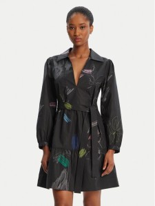 Desigual Sukienka codzienna Pisos 25WWVW06 Czarny Regular Fit