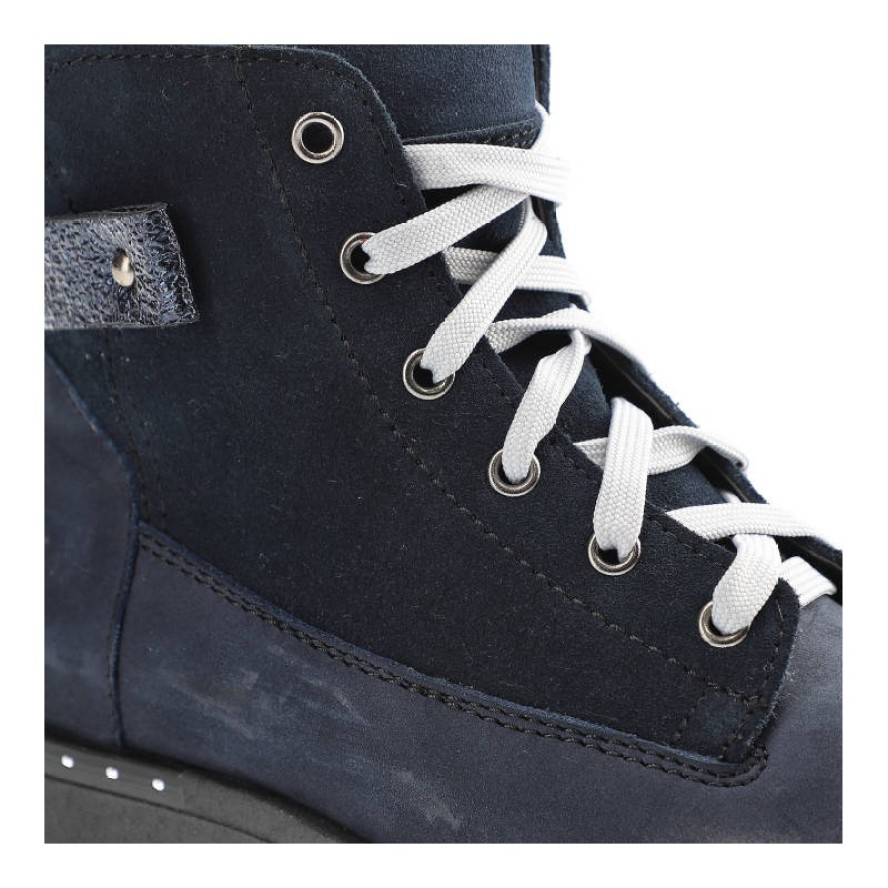 Granatowe Botki Pollonus Skórzane Ocieplane Buty Damskie