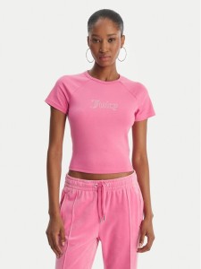 Juicy Couture T-Shirt Baby JCWCT126317 Różowy Slim Fit