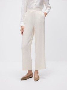 Luźne spodnie z wiskozą - beżowy