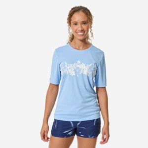 Top UV surfingowy damski Decathlon Malou Aloha krótki rękaw