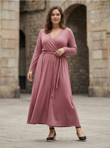 Sukienka z domieszką wiskozy - różowy