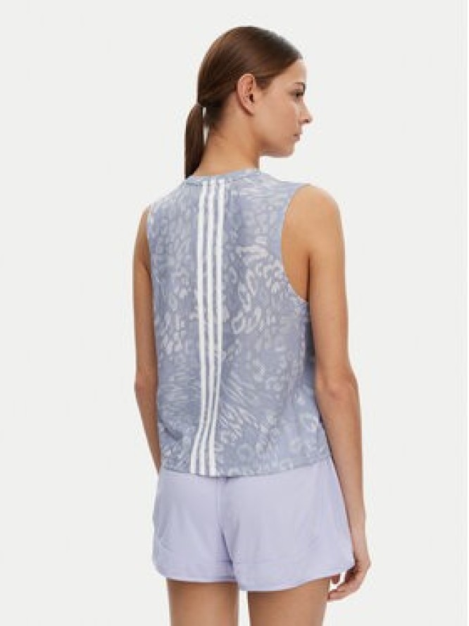 adidas Koszulka techniczna Own the Run 3-Stripes JD7763 Niebieski Regular Fit