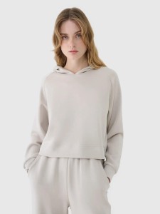 BLUZA DRESOWA DAMSKA 4F NIEROZPINANA Z KAPTUREM XL TSWSF1562 KOLOR BEŻOWY