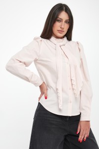 Koszula damska z popeliny z szarfą TWINSET