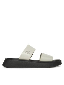 Calvin Klein Jeans Klapki Sandal Slide Double Strap YW0YW01694 Biały