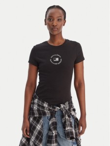 Tommy Jeans T-Shirt DW0DW22273 Czarny Slim Fit