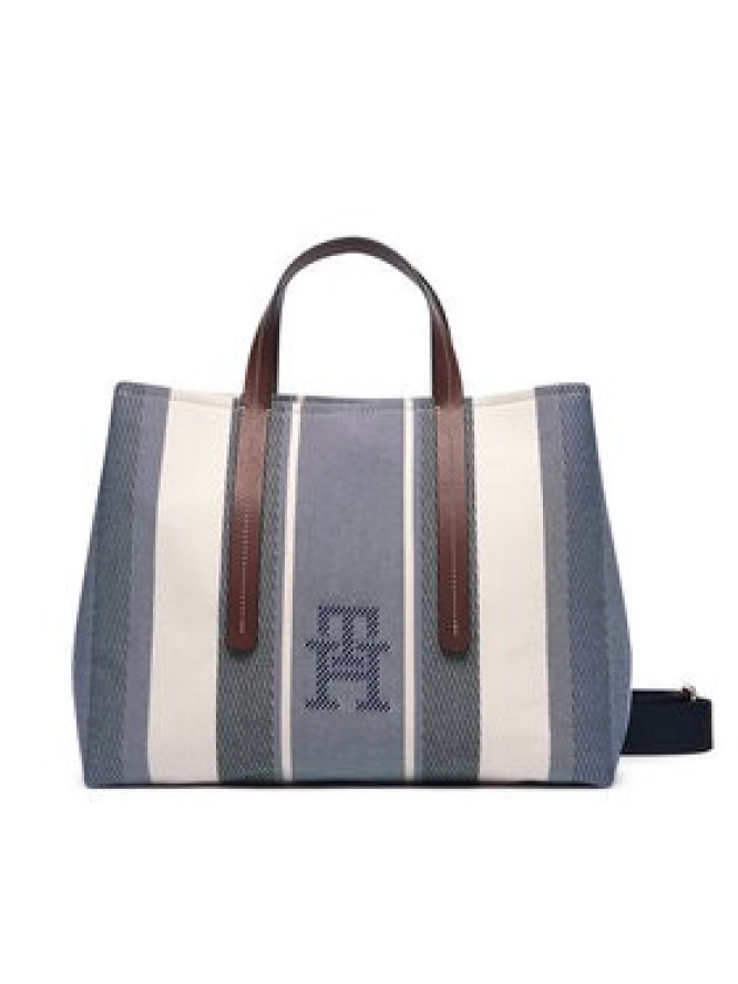 Tommy Hilfiger Torebka Th City Satchel Jacquard AW0AW18733 Niebieski