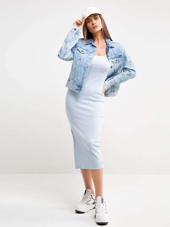 Sukienka damska midi błękitna Edmi 400