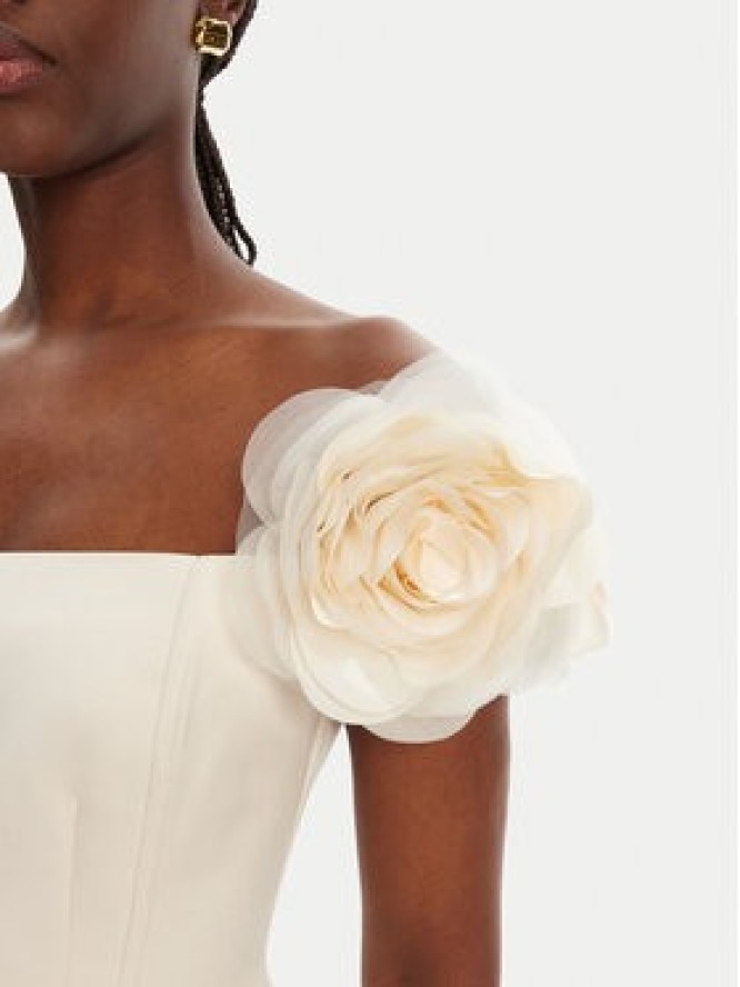 Elisabetta Franchi Sukienka koktajlowa AB-T51-52E2-V460 Écru Regular Fit