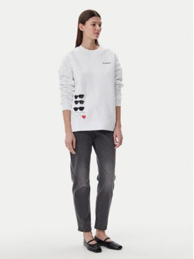 KARL LAGERFELD Bluza A1W20076 Biały Relaxed Fit